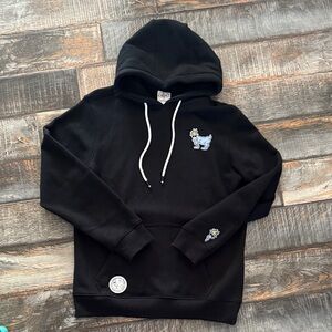 NWOT adult XS Goat USA Black Hoodie with Embroidery